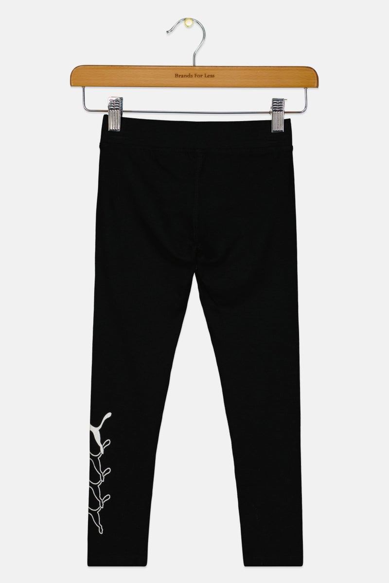 PUMA Kids Girl Brand Logo Training Leggings, Black - Image 2